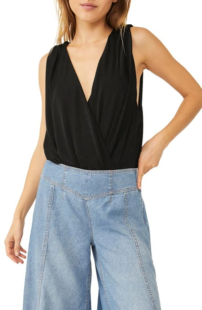 Free People Night Owl Draped Jumpsuit In Black