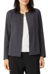 Eileen Fisher Zip Front Organic Cotton Blend Jacket In Graphite