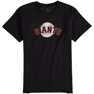 Soft As A Grape Kids' San Francisco Giants Youth Distressed Logo T-shirt In Black