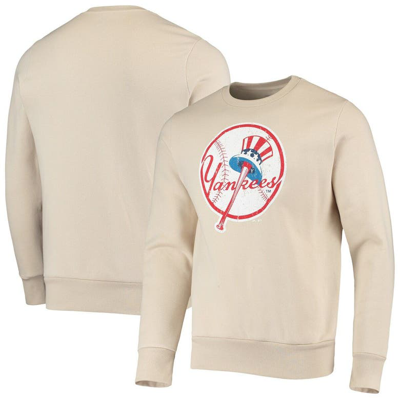 Majestic Threads Oatmeal New York Yankees Fleece Pullover Sweatshirt