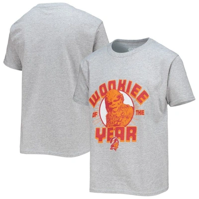 Junk Food Kids' Youth  Heathered Gray Tampa Bay Buccaneers Star Wars Wookie Of The Year T-shirt In Heather Gray