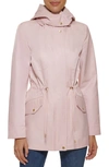 Cole Haan Short Rain Jacket In Blush