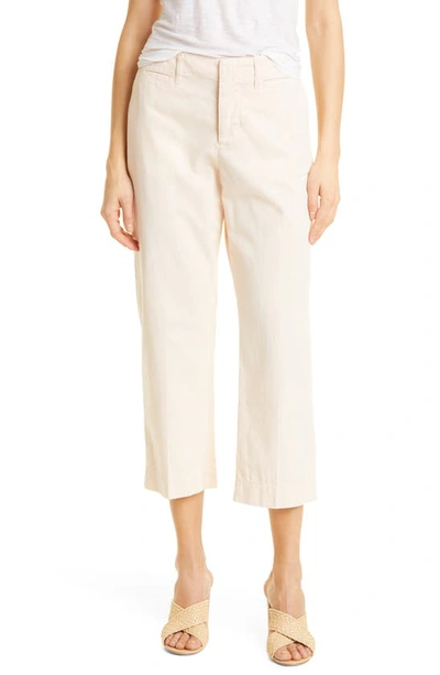 Frame Le Tomboy Ripped Twill Trousers In Washed Nude Pink