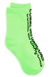 Comme Des Garçons Short Logo-print Socks In Green