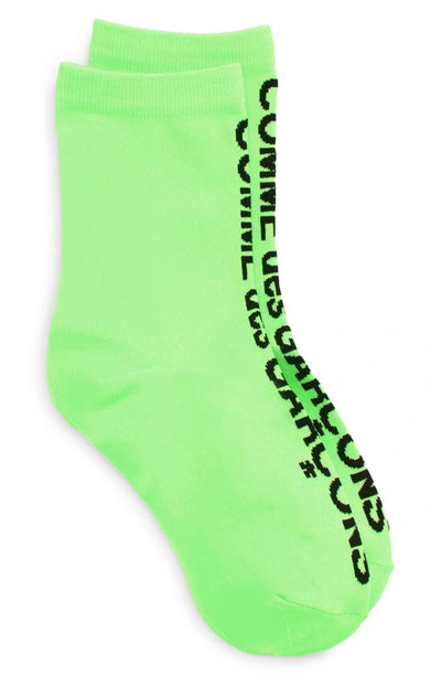 Comme Des Garçons Short Logo-print Socks In Green