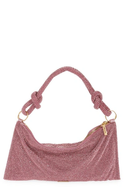 Cult Gaia Hera Nano Rhinestone Shoulder Bag In Shell Pink