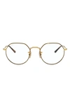 Ray Ban Jack 51mm Hexagonal Optical Glasses In Havana