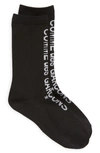 Comme Des Garçons Logo Crew Socks In Black