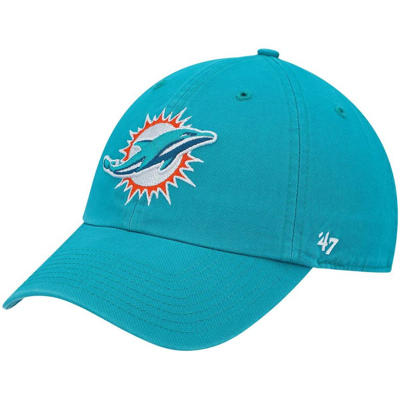 47 Brand '47 Aqua Miami Dolphins Primary Clean Up Adjustable Hat