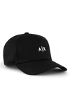 Armani Exchange Small Embroidered Logo Baseball Cap In Black