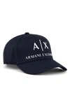 Armani Exchange Classic Embroidered Logo Baseball Cap In Navy