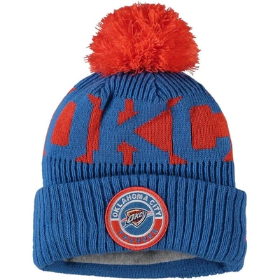 New Era Kids' Youth  Blue Oklahoma City Thunder Sport Cuffed Knit Hat With Pom