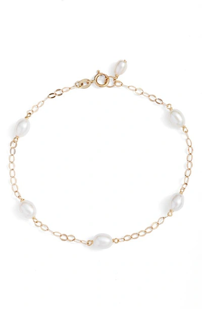 Poppy Finch Pearl Chain Bracelet In 14k Yellow Gold