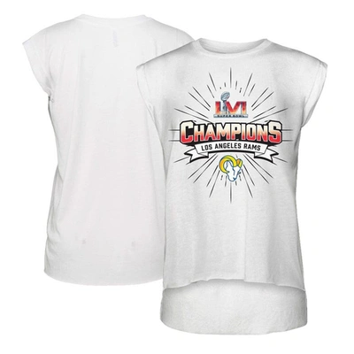 Wear By Erin Andrews White Los Angeles Rams Super Bowl Lvi Champions Burst Muscle Sleeveless T-shirt
