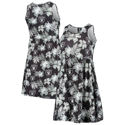 Foco Black Las Vegas Raiders Floral Sundress