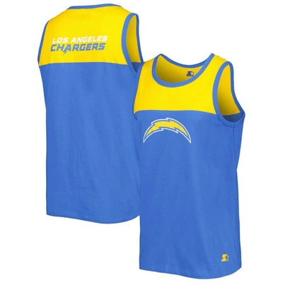 Starter Powder Blue/gold Los Angeles Chargers Team Touchdown Fashion Tank Top