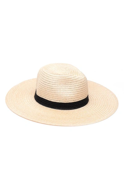 Eugenia Kim Emmanuelle Bicolor Wide-brim Fedora Hat In Natural Black