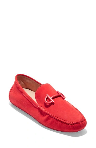 Cole Haan Tully Driver Shoe In True Red Suede