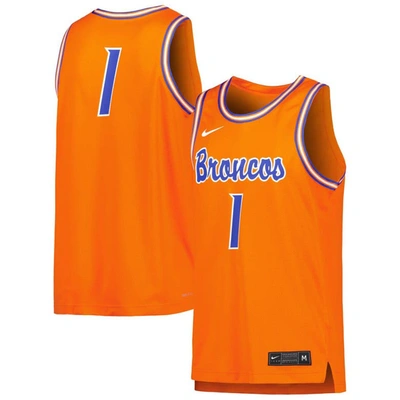 Nike #0 Orange Boise State Broncos Retro Replica Basketball Jersey