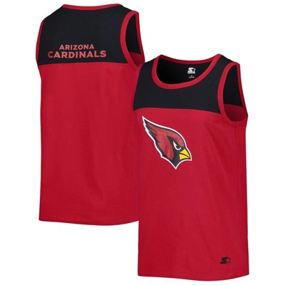 Starter Cardinal/black Arizona Cardinals Team Touchdown Fashion Tank Top
