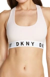Dkny Logo Wirefree Bralette In Pearl Cream