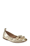 Aerosoles Women's Romy Metallic Faux Leather Bow Ballet Flats In Gold