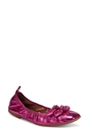 Aerosoles Women's Romy Metallic Faux Leather Bow Ballet Flats In Purple