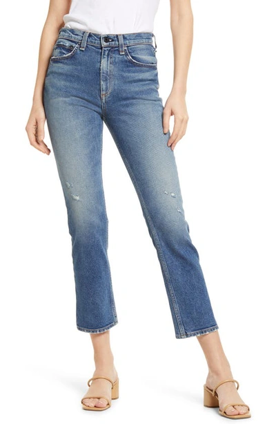 Askk Ny High Waist Ankle Straight Leg Jeans In Marina