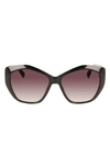 Longchamp 57mm Roseau Tea Cup Sunglasses In Black