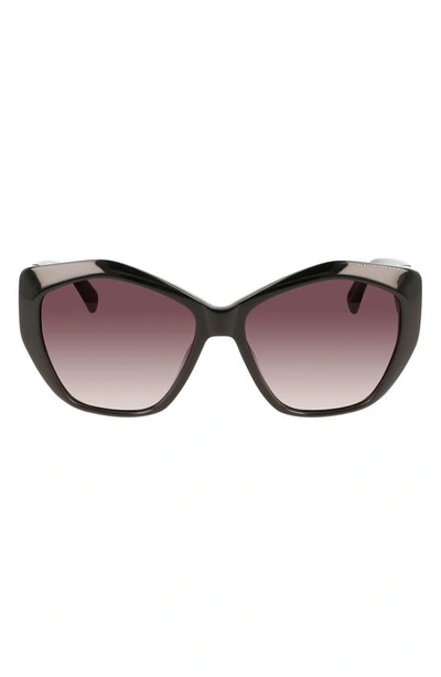 Longchamp 57mm Roseau Tea Cup Sunglasses In Black