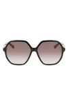 Longchamp 58mm Le Pliage Modified Rectangle Sunglasses In Black