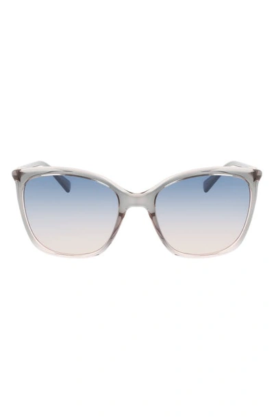 Longchamp 56mm Roseau Tea Cup Sunglasses In Gradient Blue Peach