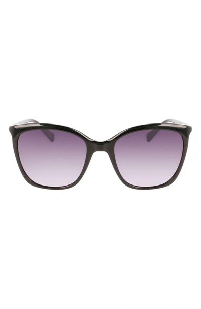 Longchamp 56mm Roseau Tea Cup Sunglasses In Black