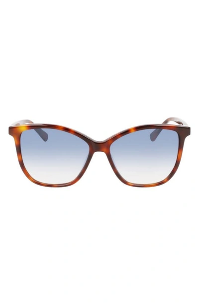 Longchamp 57mm Le Pliage Tea Cup Sunglasses In Havana