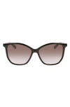 Longchamp 57mm Le Pliage Tea Cup Sunglasses In Black