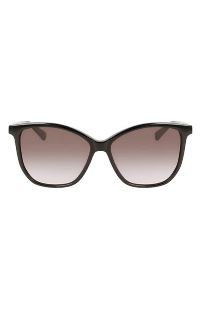 Longchamp 57mm Le Pliage Tea Cup Sunglasses In Black