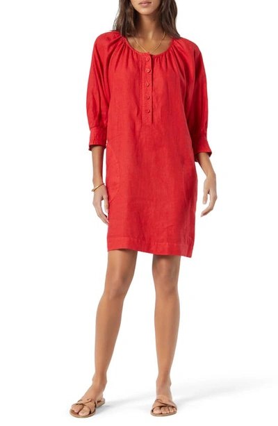 Joie Landra Mini Linen Dress In Red | ModeSens