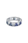 Swarovski Ortyx Cocktail Triangle Cut Rhodium Plated Ring In Blue