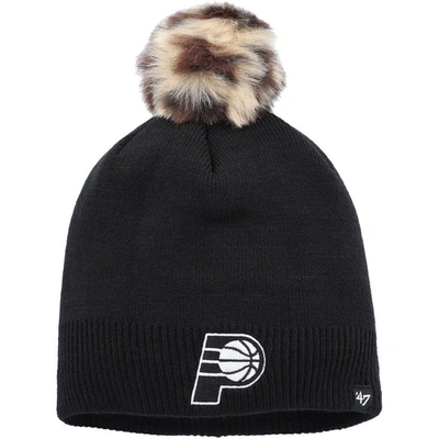 47 ' Black Indiana Pacers Serengeti Knit Beanie With Pom