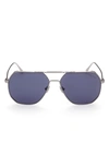 Tom Ford 59mm Polarized Navigator Sunglasses In Sgun/ Blu