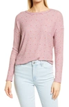 Lucky Brand Long Sleeve Cloud Jersey Top In Red Stripe