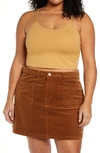 Bp. Knit Organic Cotton Crop Camisole In Tan Cinnamon