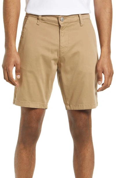 Mavi Jeans Noah Stretch Flat Front Shorts In Khaki Twill