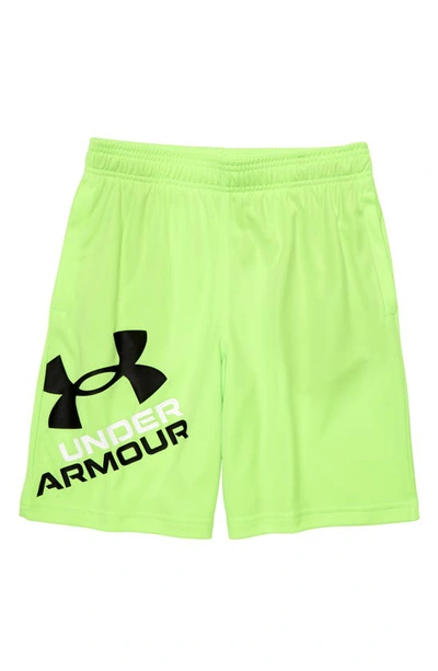 Under Armour Kids' Ua Prototype 2.0 Performance Athletic Shorts In Quirky Lime / / Black