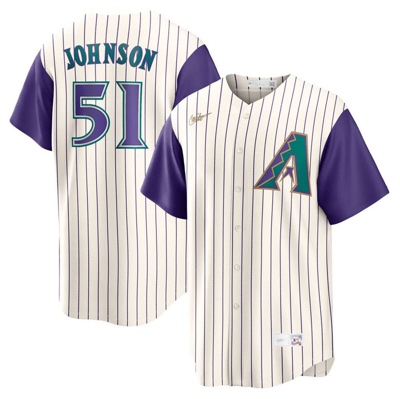 Nike Randy Johnson Cream/purple Arizona Diamondbacks Alternate Cooperstown Collection Player Jersey