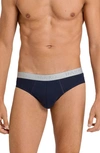 Hanro Cotton Essentials 2-pack Briefs In Lght Mel/ Blue Gentia