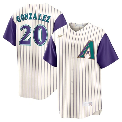 Nike Luis Gonzalez Cream/purple Arizona Diamondbacks Alternate Cooperstown Collection Player Jersey