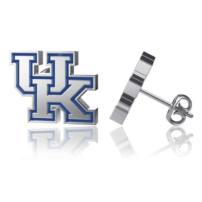 Dayna Designs Kentucky Wildcats Enamel Post Earrings In Silver