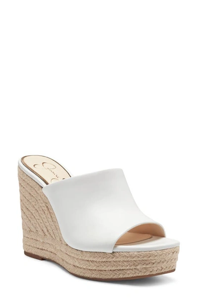 Jessica Simpson Shantelle Wedge Slide Sandal In Bright White