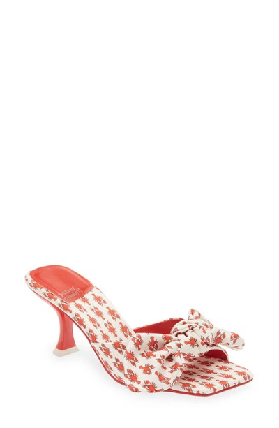 Jeffrey Campbell Bow Slide Sandal In Red White Lobster